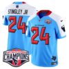 Houston Texans 2024 AFC South Division Champions Patch Vapor Limited Jersey – All Stitched – Blue Alternate – Derek Stingley Jr. Jersey