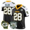Packers 100th Season & Home Patch Vapor Limited Jersey – All Stitched – Black Alternate – AJ Dillon Jersey