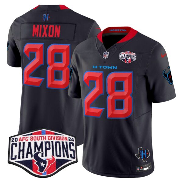 Houston Texans 2024 AFC South Division Champions Patch Vapor Limited Jersey – All Stitched – Navy Limited – Joe Mixon Jersey