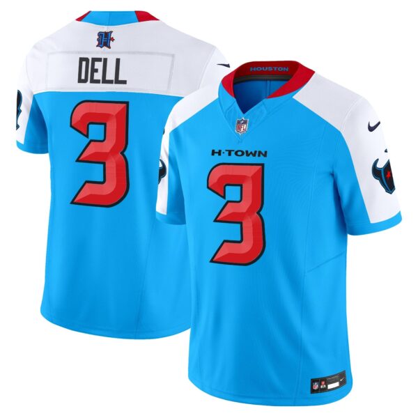 Houston Texans 2024 Vapor Limited Jersey V2 – All Stitched – Blue Alternate – Tank Dell Jersey