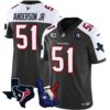 Houston Texans Hand Sign Throwing Up The H Vapor Jersey – All Stitched – Black Alternate – Will Anderson Jr. Jersey