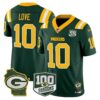 Packers 100th Season & Home Patch Vapor Limited Jersey – All Stitched – Green – Jordan Love Jersey