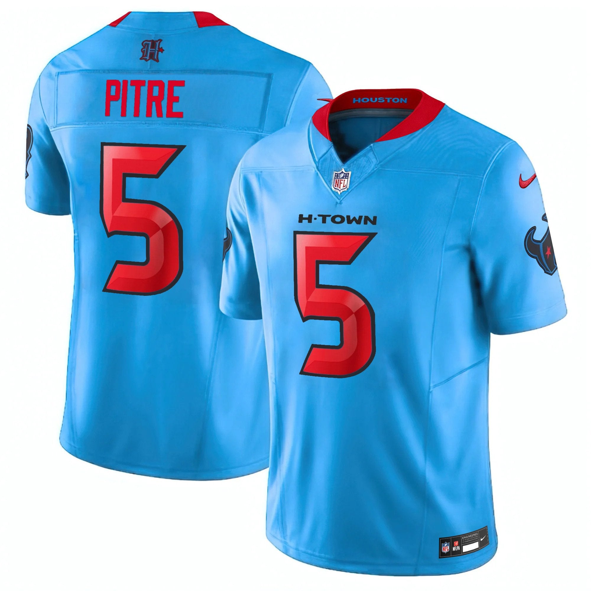 Houston Texans 2024 Vapor Limited Jersey V2 – All Stitched – Blue – Jalen Pitre Jersey