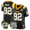 Packers 100th Season & Home Patch Vapor Limited Jersey – All Stitched – Black – Reggie White Jersey