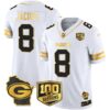 Packers 100th Season & Home Patch Gold Vapor Limited Jersey – All Stitched – White Gold – Josh Jacobs Jersey
