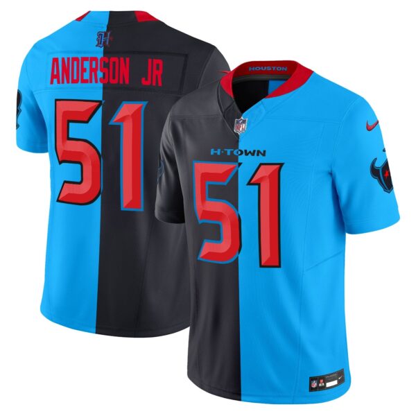 Houston Texans 2024 Vapor Limited Jersey V2 – All Stitched – Split – Will Anderson Jr. Jersey