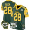Packers 100th Season & Home Patch Cheese Vapor Limited Jersey – All Stitched – Green – AJ Dillon Jersey