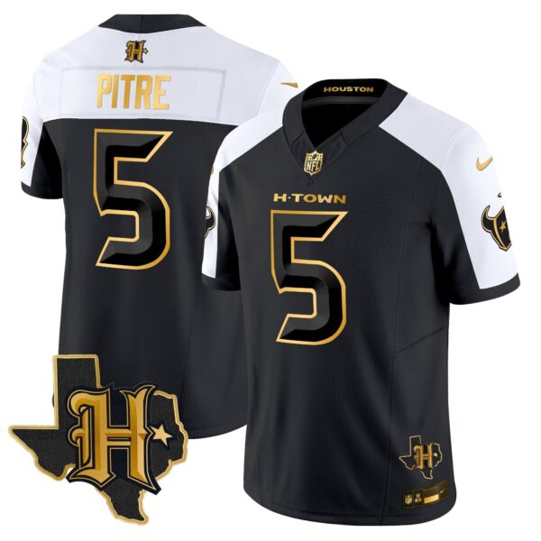Houston Texans 2024 Texas Patch Gold Vapor Limited Jersey – All Stitched – Alternate – Jalen Pitre Jersey