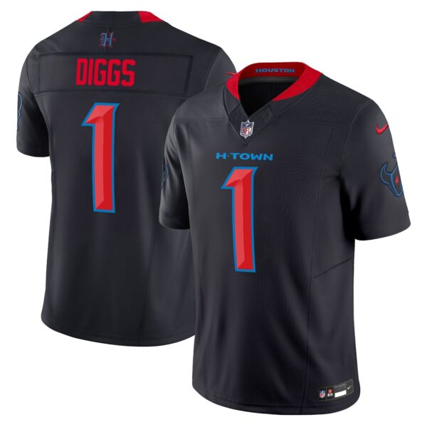 Houston Texans 2024 Vapor Limited Jersey V2 – All Stitched – Navy Limited – Stefon Diggs Jersey