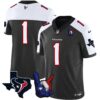 Houston Texans Hand Sign Throwing Up The H Vapor Jersey – All Stitched – Black Alternate – #1 Team Jersey