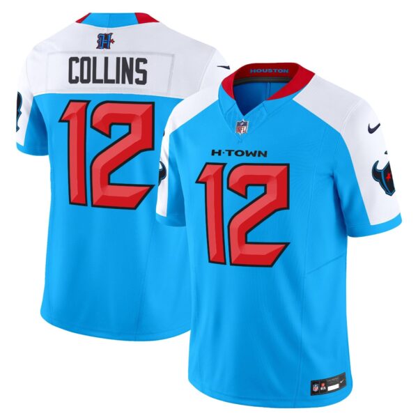 Houston Texans 2024 Vapor Limited Jersey V2 – All Stitched – Blue Alternate – Nico Collins Jersey