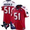 Houston Texans Hand Sign Throwing Up The H Vapor Jersey – All Stitched – Red Alternate – Will Anderson Jr. Jersey