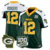 Packers 100th Season & Home Patch Vapor Limited Jersey – All Stitched – Green Alternate – Aaron Rodgers Jersey