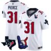 Houston Texans Hand Sign Throwing Up The H Vapor Jersey – All Stitched – White – Dameon Pierce Jersey