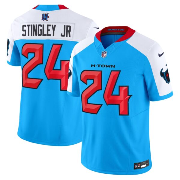 Houston Texans 2024 Vapor Limited Jersey V2 – All Stitched – Blue Alternate – Derek Stingley Jr. Jersey