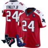 Houston Texans Hand Sign Throwing Up The H Vapor Jersey – All Stitched – Red Alternate – Derek Stingley Jr. Jersey