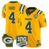 Packers 100th Season & Home Patch Vapor Limited Jersey – All Stitched – Gold – Brett Favre Jersey