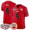 Chiefs 2024 AFC West Division Champions Patch Vapor Limited Jersey – All Stitched – Red Special – Rashee Rice Jersey