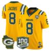 Packers 100th Season & Home Patch Vapor Limited Jersey – All Stitched – Gold – Josh Jacobs Jersey