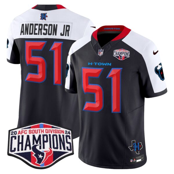 Houston Texans 2024 AFC South Division Champions Patch Vapor Limited Jersey – All Stitched – Navy Alternate – Will Anderson Jr. Jersey