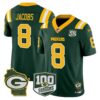 Packers 100th Season & Home Patch Vapor Limited Jersey – All Stitched – Green – Josh Jacobs Jersey