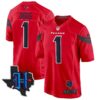 Houston Texans 2024 Texas Patch Game Jersey – All Stitched – Red – Stefon Diggs Jersey