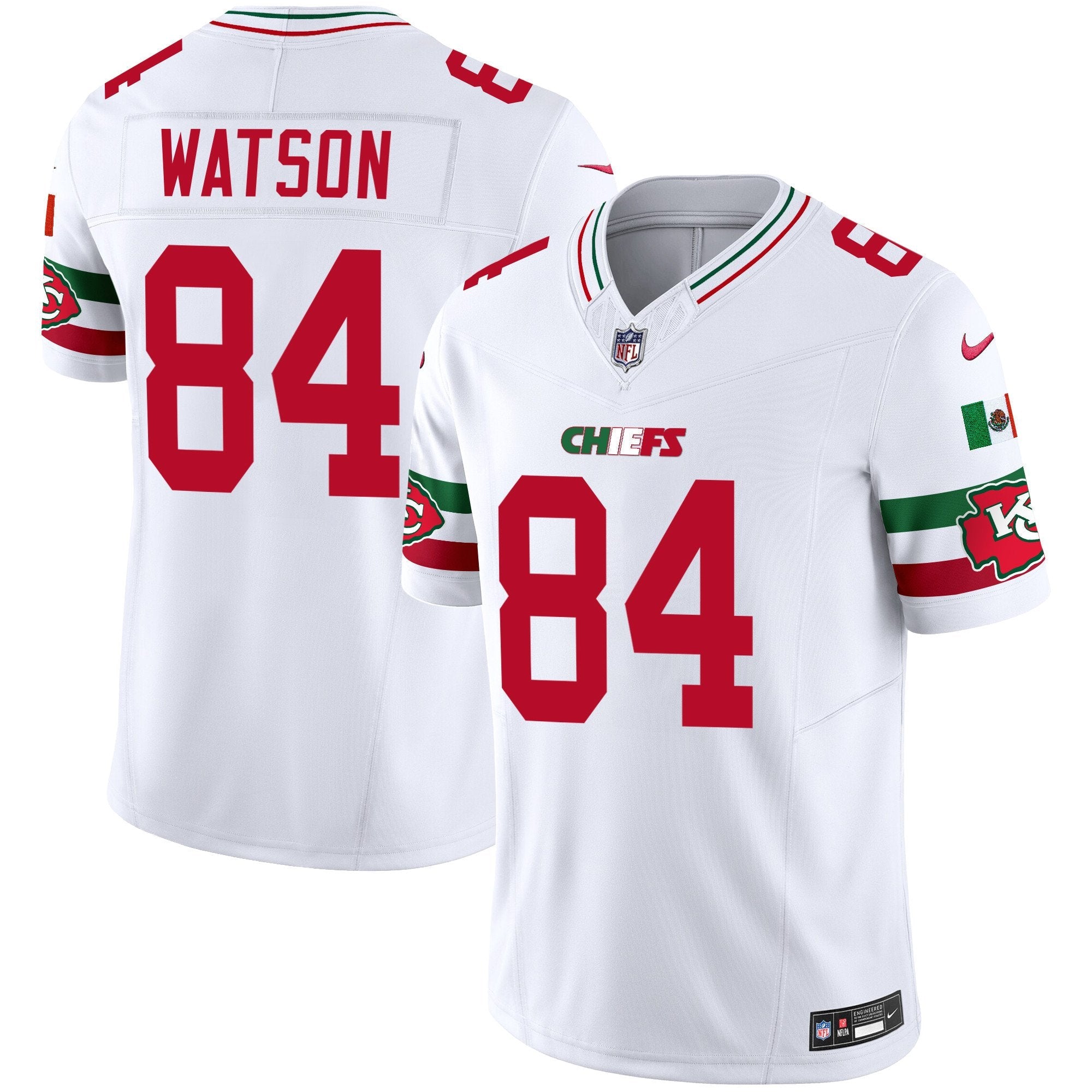 Chiefs Mexico Vapor Limited Jersey – All Stitched – White – Justin Watson Jersey