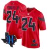 Houston Texans 2024 Texas Patch Game Jersey – All Stitched – Red – Derek Stingley Jr. Jersey