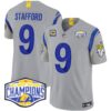 Los Angeles Rams 2024 NFC West Division Champions Vapor Limited Jersey – All Stitched – Gray – Matthew Stafford Jersey