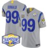 Los Angeles Rams 2024 NFC West Division Champions Vapor Limited Jersey – All Stitched – Gray – Aaron Donald Jersey