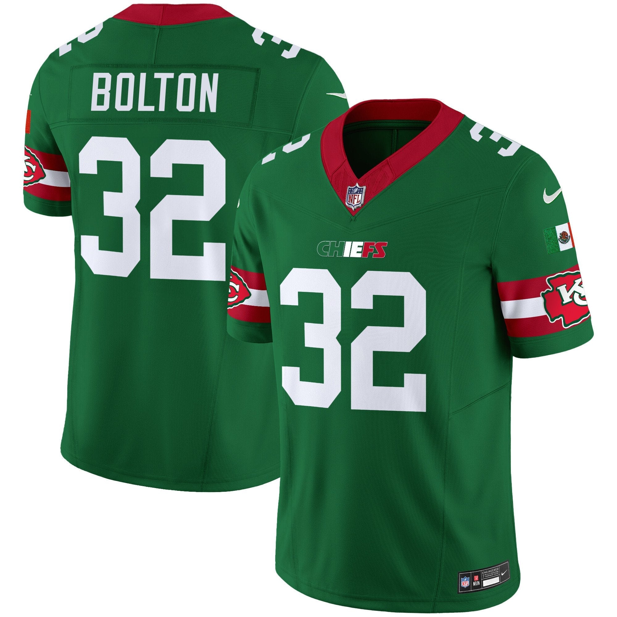 Chiefs Mexico Vapor Limited Jersey – All Stitched – Green – Nick Bolton Jersey