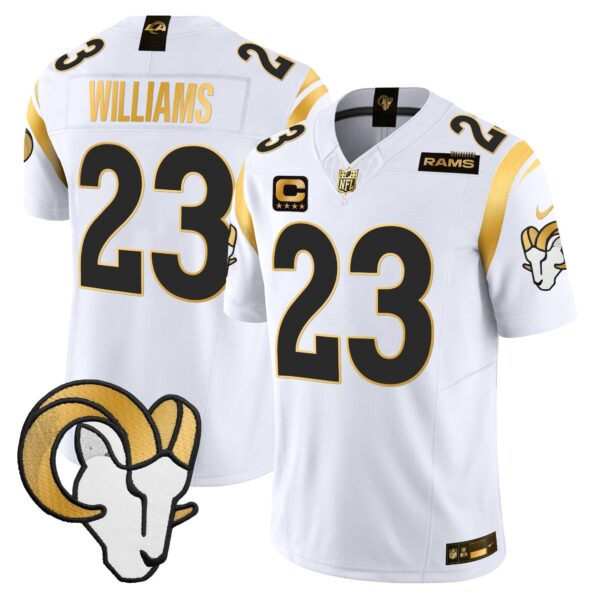 Los Angeles Rams 2024 Gold Vapor Limited Jersey – All Stitched – White – Kyren Williams Jersey