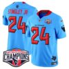 Houston Texans 2024 AFC South Division Champions Patch Vapor Limited Jersey – All Stitched – Blue. – Derek Stingley Jr. Jersey