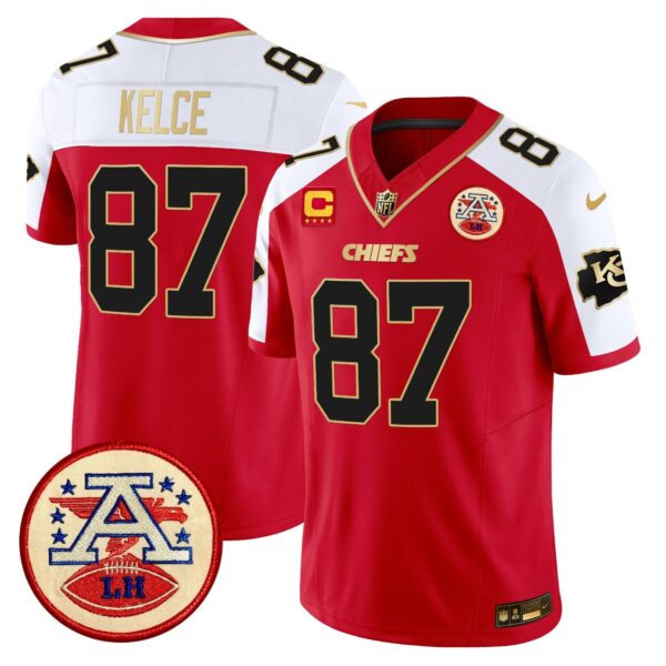 Chiefs 2024 Lamar Hunt Patch Vapor Limited Jersey – All Stitched – Red Alternate – Travis Kelce Jersey