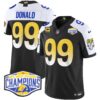 Los Angeles Rams 2024 NFC West Division Champions Vapor Limited Jersey – All Stitched – Black Alternate – Aaron Donald Jersey