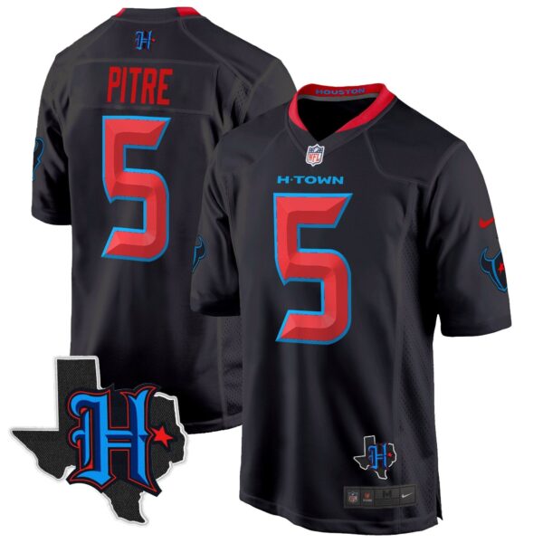 Houston Texans 2024 Texas Patch Game Jersey – All Stitched – Navy Limited – Jalen Pitre Jersey