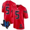 Houston Texans 2024 Texas Patch Game Jersey – All Stitched – Red – Jalen Pitre Jersey