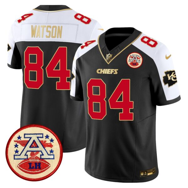 Chiefs 2024 Lamar Hunt Patch Vapor Limited Jersey – All Stitched – Black Alternate – Justin Watson Jersey