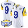 Los Angeles Rams 2024 NFC West Division Champions Vapor Limited Jersey – All Stitched – White – Matthew Stafford Jersey