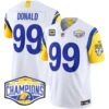 Los Angeles Rams 2024 NFC West Division Champions Vapor Limited Jersey – All Stitched – White – Aaron Donald Jersey