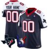 Houston Texans Hand Sign Throwing Up The H Vapor Custom Jersey – All Stitched – Navy Alternate Jersey