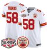 Chiefs 2024 AFC West Division Champions Patch Vapor Limited Jersey – All Stitched – White – Derrick Thomas Jersey