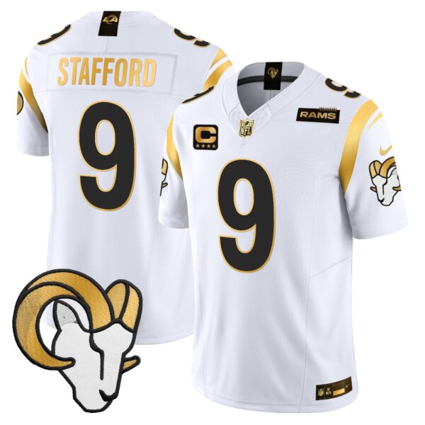 Los Angeles Rams 2024 Gold Vapor Limited Jersey – All Stitched – White – Matthew Stafford Jersey