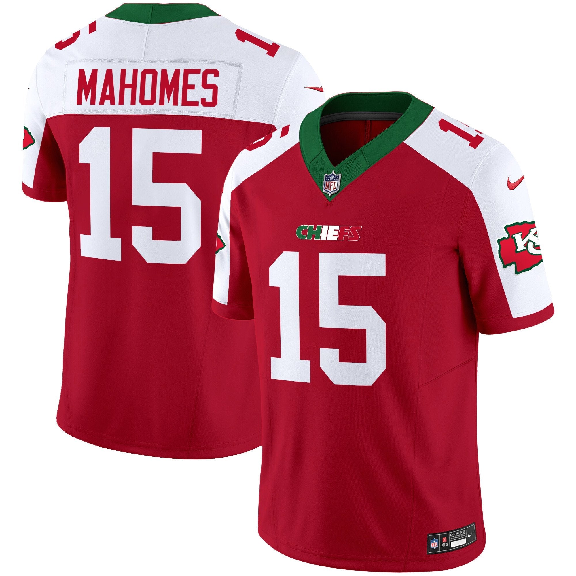 Chiefs Mexico Vapor Limited Jersey – All Stitched – Red Alternate – Patrick Mahomes Jersey
