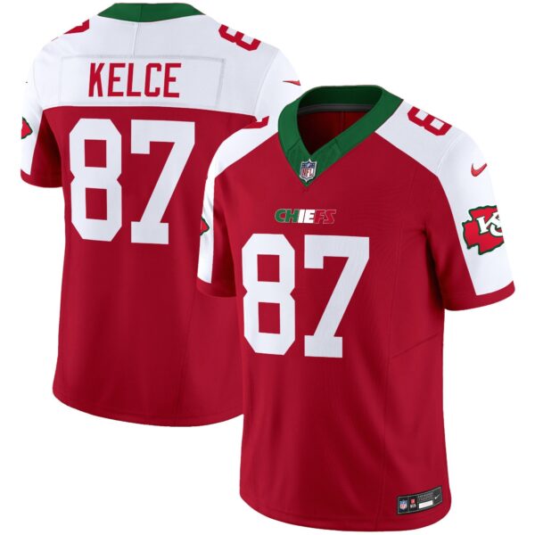 Chiefs Mexico Vapor Limited Jersey – All Stitched – Red Alternate – Travis Kelce Jersey