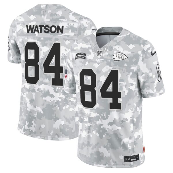 Kansas City Chiefs 2024 Salute to Service Vapor Limited Jersey – All stitched – Arctic Camo – Justin Watson Jersey