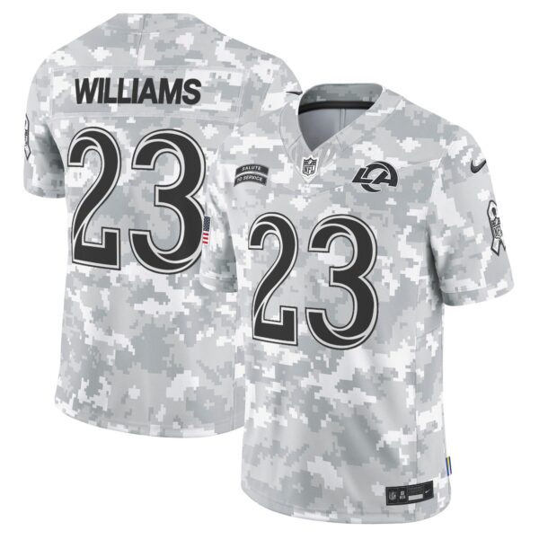 Rams 2024 Salute to Service Vapor Limited Jersey – Arctic Camo – All Stitched – Kyren Williams Jersey