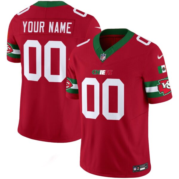 Chiefs Mexico Vapor Limited Custom Jersey – All Stitched – Red Jersey