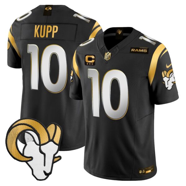 Los Angeles Rams 2024 Gold Vapor Limited Jersey – All Stitched – Black Limited – Cooper Kupp Jersey