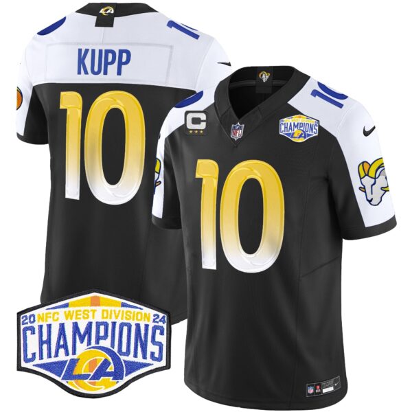Los Angeles Rams 2024 NFC West Division Champions Vapor Limited Jersey – All Stitched – Black Alternate – Cooper Kupp Jersey